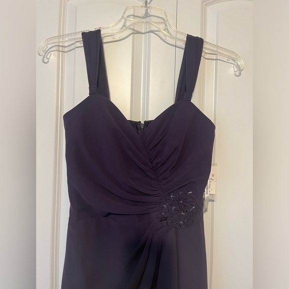 NWT David’s Bridal Purple Eggplant Chiffon Formal Dress Homecoming Bridesmaid 4 - Picture 6 of 9